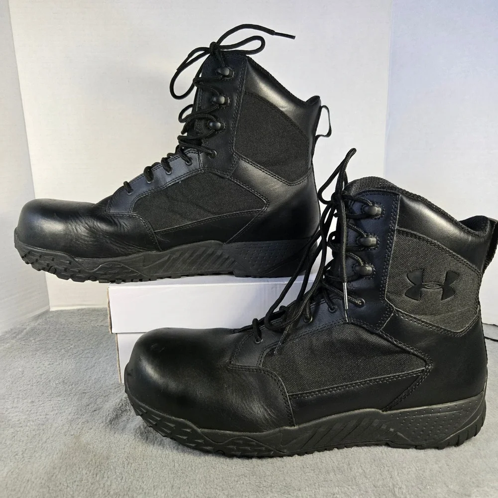 Under Armour Stellar Tactical Boots Mens 13 Black Composite Toe 1276375-001